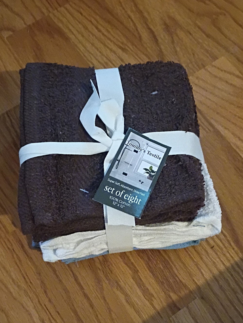 Brown Cotton Washcloths - Set of Eight